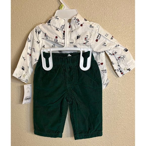 Carters Baby 3M Long Sleeve Top and Bottom Set 2PC Baby Boy Clothing Set - Picture 2 of 7